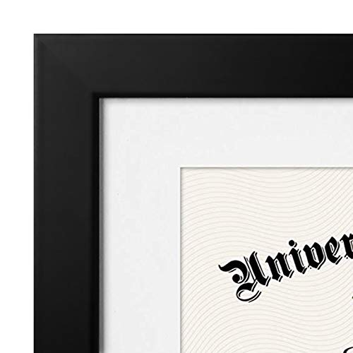 Americanflat 11x14 Diploma Frame with Shatter-Resistant Glass - Use as 8.5x11 Frame with Mat or 11x14 Frame without Mat - Legacy Collection - Thin Picture Frame for Wall Display - Black