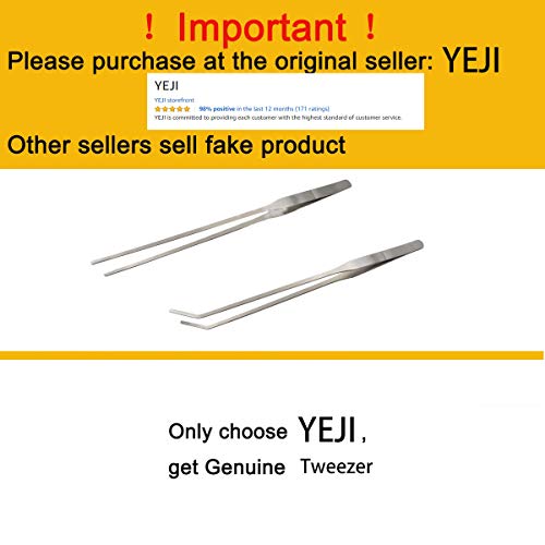 LGEGE 2pcs Long Handle Stainless Steel Straight and Curved Tweezers Nippers for Garden, Kitchen, Indoors and Outdoors