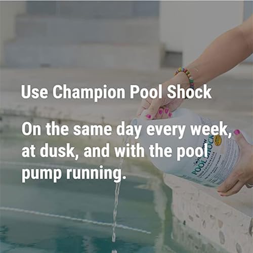 CPDI Champion Pool Shock 12.5 Commercial-Grade Liquid Chlorine, Quick-Acting Sanitizer for Pools, No Mixing Required, 1 Gallon, Pack of 4