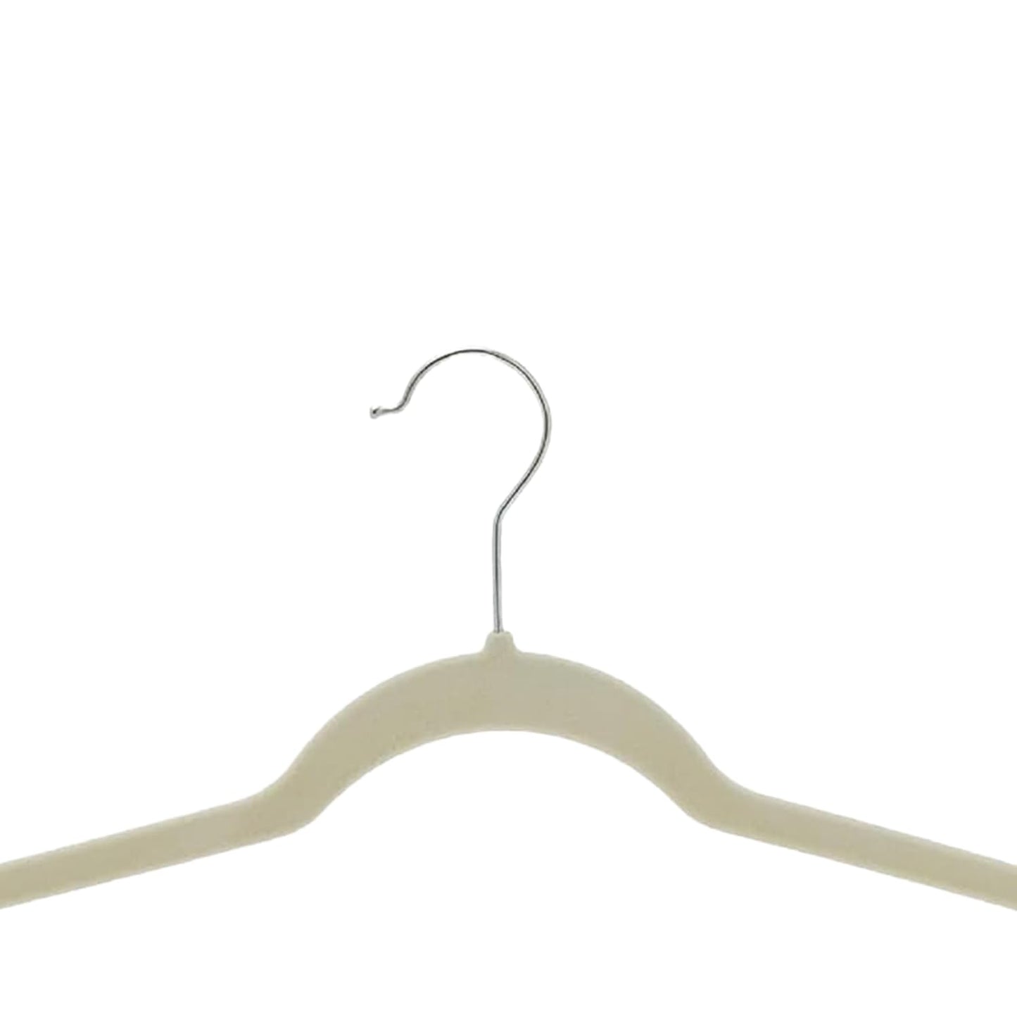 Amazon Basics Slim, Velvet, Non-Slip Suit Clothes Hangers, Ivory/Silver - Pack of 30