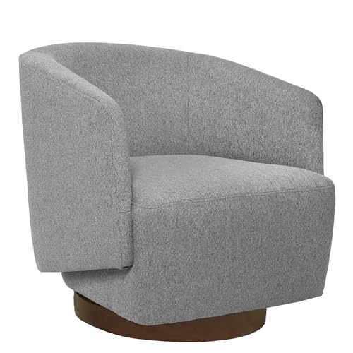 MINCETA Accent Chair,Modern Swivel Chairs for Living Room and Bedroom Reading with Wood Base,Performance Fabric in Gray