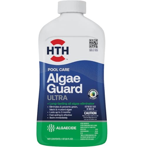 HTH 67289 Swimming Pool Care Algae Guard Ultra, Swimming Pool Chemical, Long Lasting Formula, 32 fl oz