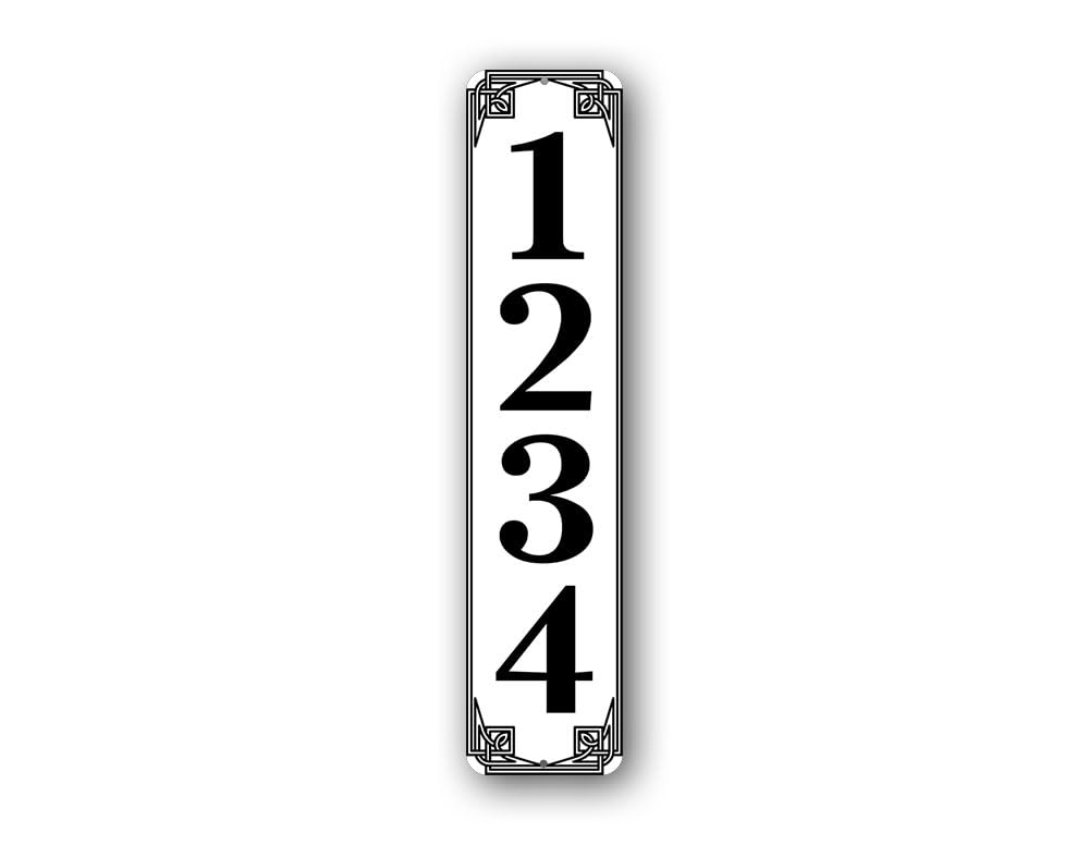 Personalized 4"x18" Address Sign | Custom Text Durable Aluminum Metal Sign | Choose Horizontal or Vertical Layout