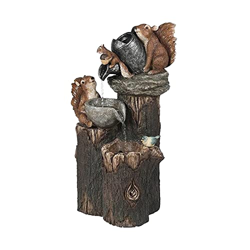 Tabletop Fountain Tabletop Fountain,Outdoor Garden Decor Water Fountain Resin Ornaments with LED Lights Animal Statue for Home Garden Decoration Desktop Fountains