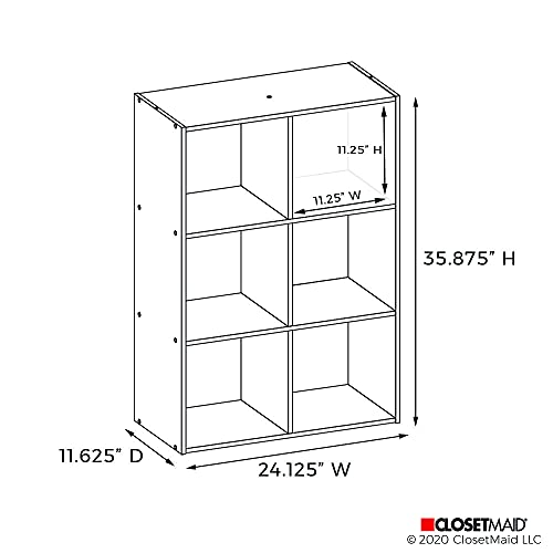 Closetmaid Decorative Home Stackable 6 Cube Cubeicals Organizer Storage Bookcase, with Hardware for Office, Home and Closet, White