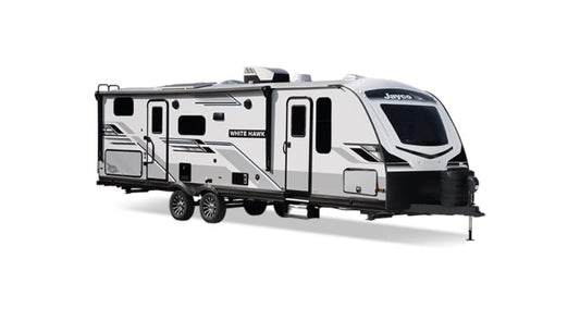 Stylish Luxury House Camping Trailer Jay Flight Bungalow 2024 lightest Travel Trailer for Family Camping, Off-Grid Living, Outdoor Sporting, Road Trips, Temporary Housing (with Restroom)