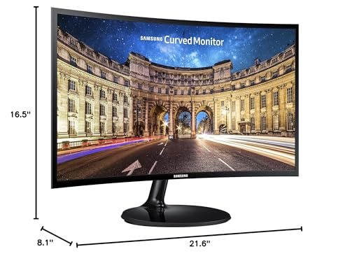 SAMSUNG LC24F390FHNXZA 24-inch Curved LED FHD 1080p Gaming Monitor (Super Slim Design), 60Hz Refresh Rate w/AMD FreeSync Game Mode