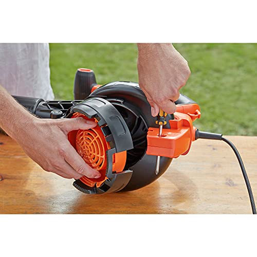 BLACK+DECKER BEBLV301 Electric Wire Blower Vacuum Cleaner + Blower, Grinder Option 3000 W Orange