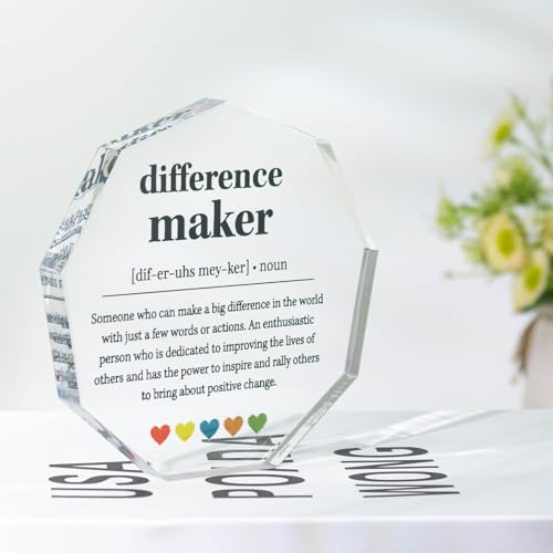 Eterfordista Thank You Gifts for Difference Maker Appreciation Birthday Gift for Leader Boss Mentor Staff Employee Coach Manager Coworker Teacher Difference Maker Definition Decorative Signs Plaques