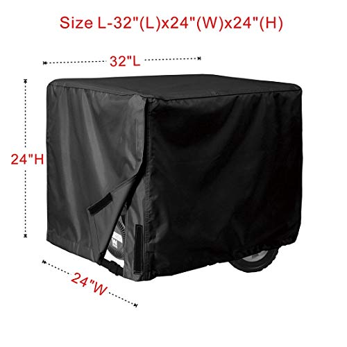 Porch Shield Waterproof Universal Generator Cover 32 x 24 x 24 inch - for Most Generators 5000-10000 Watt, Black