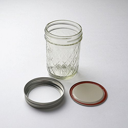 Ball Mason 8oz Quilted Jelly Jars with Lids and Bands, Set of 12