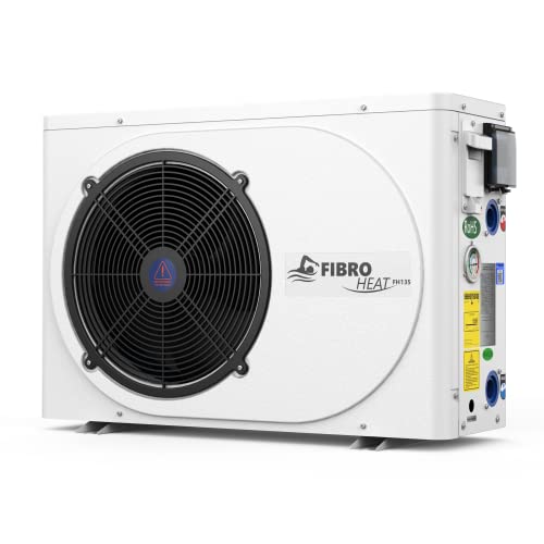 FibroPool Swimming Pool Heat Pump - FH135 35,000 BTU - for above and In Ground Pools and Spas - High Efficiency, All Electric Heater - No Natural Gas or Propane Needed