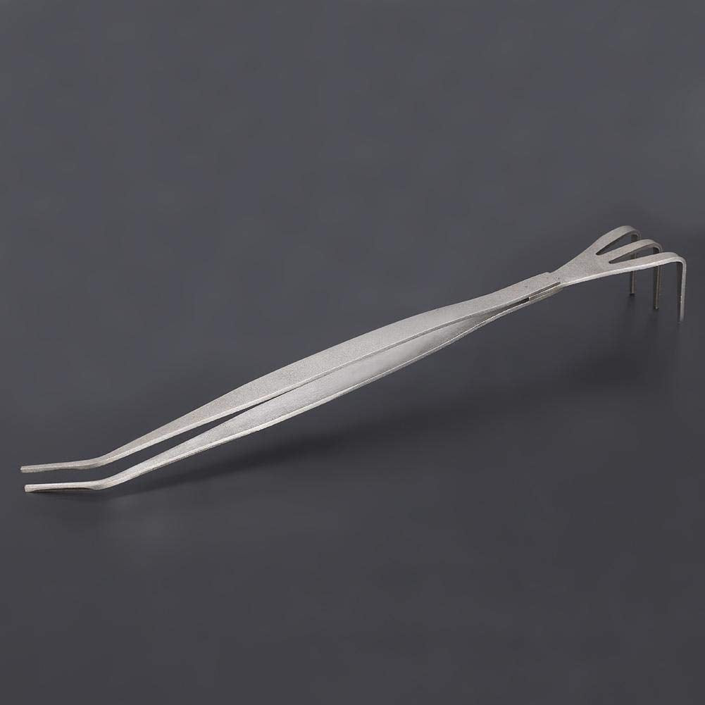 Fdit 2 in 1 Stainless Steel Bonsai Tools Gardening Tool Root Rake Tweezers for Bonsai Planter