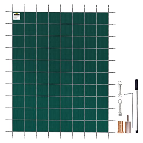 VEVOR Pool Safety Cover Fits 12x24ft Rectangle Underground Safety Pool Cover Green Mesh Solid Pool Safety Cover for Swimming Pool Winter Safety Cover