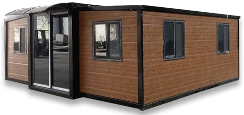 Tiny Expandable Prefab House to Live in 1 Bathroom, 2 Rooms & 1 Kitchen- Foldable House, Container Home, Portable House, Tiny House for Small Family, Modular Guest House – 19 x 20 FT by US Homes