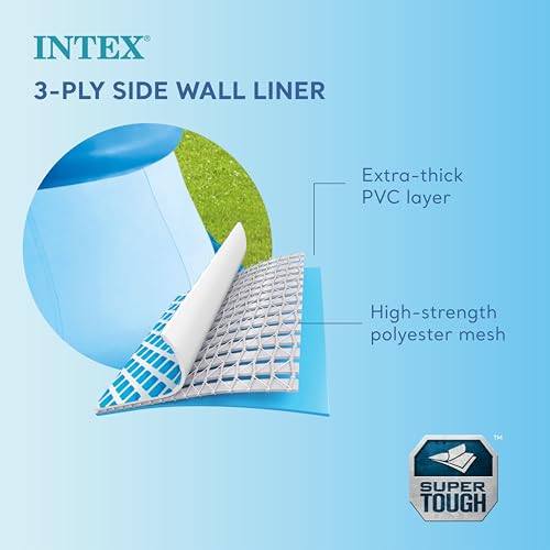 INTEX 28106EH Easy Set Inflatable Swimming Pool: 8ft x 24in – Puncture-Resistant Material – Quick Inflation – 513 Gallon Capacity – 18in Water Depth