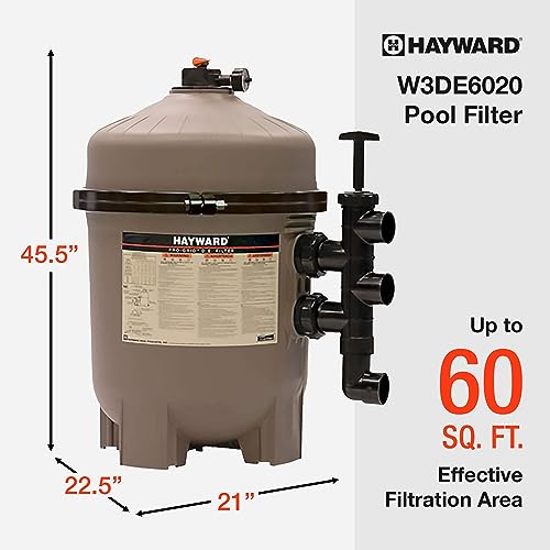 Hayward W3DE6020 ProGrid Diatomaceous Earth DE Pool Filter for In-Ground Pools, 60 Sq. Ft.