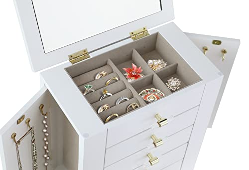 Hives and Honey Chelsea Jewelry Storage Organizer Chest, White