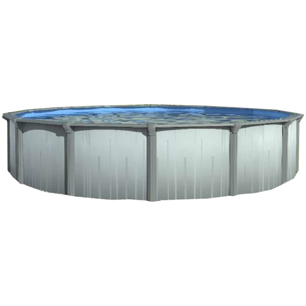 Lake Effect Pools 'Aqua Brook' 24' Foot Round Above-Ground Swimming Pool | 52" Inch Height | Bundle with 20 Gauge Overlap Liner & Widemouth Skimmer