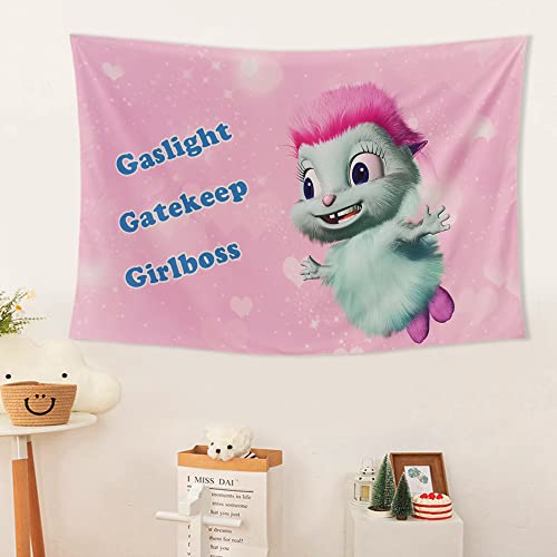 Meme Funny Pink Tapestry Anime Tapestry Novelty Gift for Children's Party Dorm Living Room Bedroom Home Decor 60x40Inches