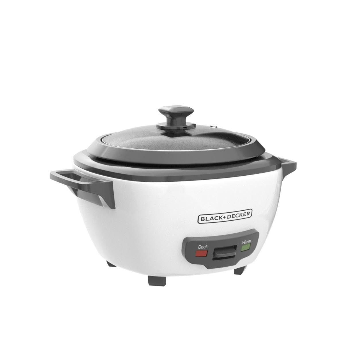 BLACK+DECKER 6-Cup Rice Cooker, RC506, 3-cup Uncooked Rice, Steaming Basket, Removable Non-Stick Bowl, One Touch
