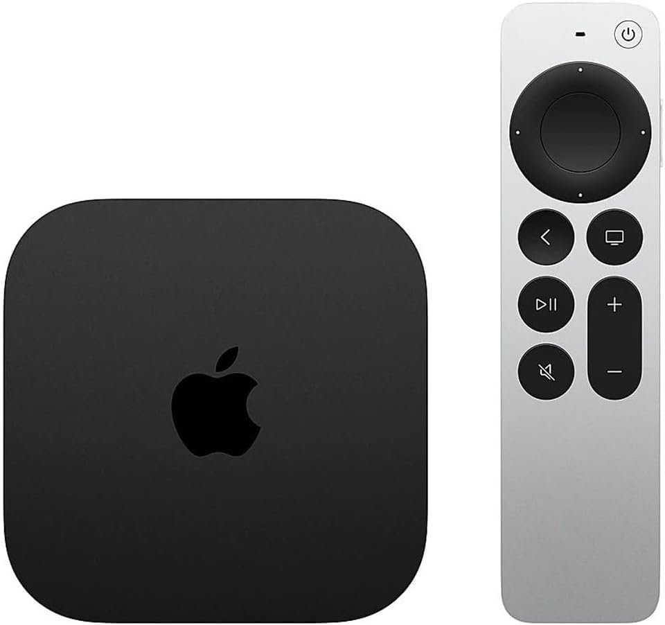 Apple TV 4K Wi-Fi (3rd Generation) + Siri Remote + Power Cord + Apple 1 Year Limited Warranty (128 GB Ethernet & WiFi)