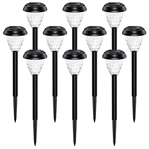 URAGO Super Bright Solar Lights, Waterproof 10 Pack, Dusk to Dawn Up to 12 Hrs Solar Powered Outdoor Pathway Garden Lights Auto On/Off, LED Landscape Lighting Decorative for Walkway Patio Yard