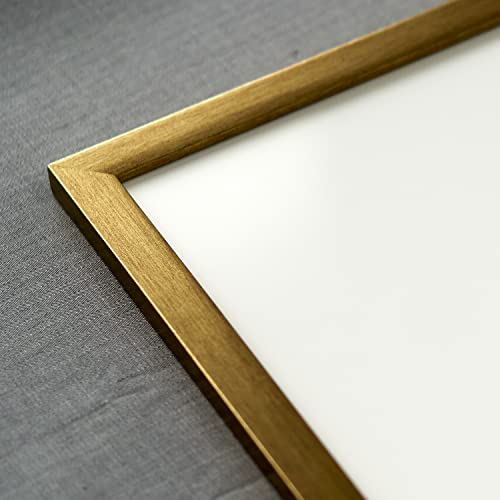 Poster Palooza 4x7 Frame Gold Bronze Solid Wood Picture Frame with UV Acrylic Plexiglass, Foam Board Backing & Hardware Included - 4x7 Inch Frame