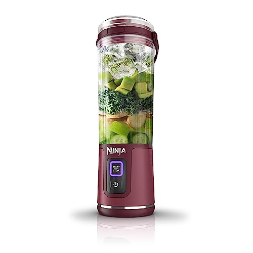 Ninja BC151CR Blast Portable Blender, Cordless, 18oz. Vessel, Personal Blender-for Shakes & Smoothies, BPA Free, Leakproof-Lid & Sip Spout, USB-C Rechargeable, Dishwasher Safe Parts, Cranberry Red