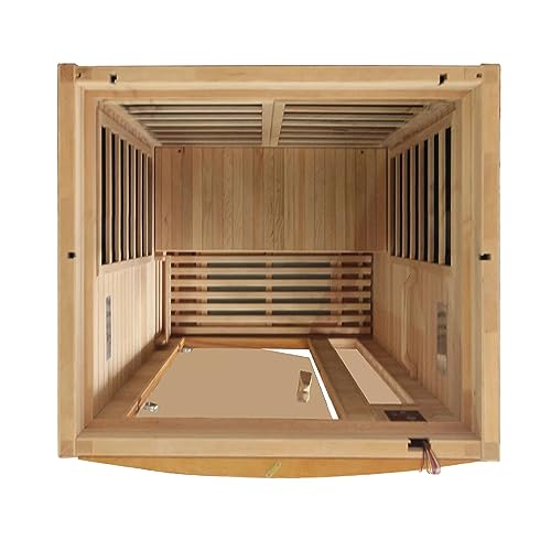 DYNAMIC SAUNAS Barcelona 2 Person Low EMF FAR Infrared Sauna for Home with Chromotherapy Lighting with Red Light Feature and LED Control Panel