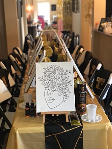 Essenburg Pre Drawn Canvas LADY AFRICA Paint Kit | Adult & Teen Sip and Paint Party Favor | DIY Date Night Couple Activity (S 8x10 CANVAS ONLY)