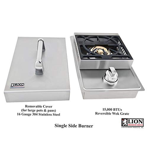 Lion Premium Grills L5631 Natural Gas Single Side Burner, 20-1/2 by 12-1/2-Inch