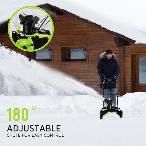 STEELITE Cordless Snow Blower 2 x 20V, 20-Inch Snow Thrower 850 lbs/Minute Capacity, Includes 2 x 4.0Ah Batteries & Charger, Ideal for Walkways and Driveways, Brushless Motor