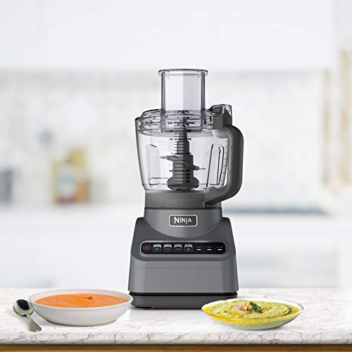 Ninja Food Processor, Professional Plus, 1000 Peak Watts, 4 Functions for Chopping, Slicing, Purees & Dough with 9-Cup Processor Bowl, 3 Blades, Food Chute & Pusher, Silver, BN601