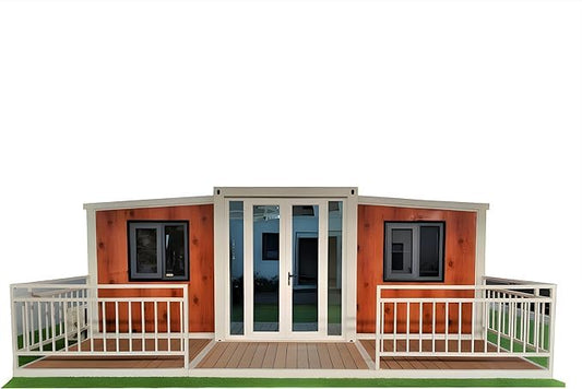 Luxury Villa - Prefabricated Expandable Folding House (20ft x 20ft) with 2 Bedrooms, Living Room, Hall, Bathroom, Kitchen, Terrace - Quality Craftsmanship for Modern Living
