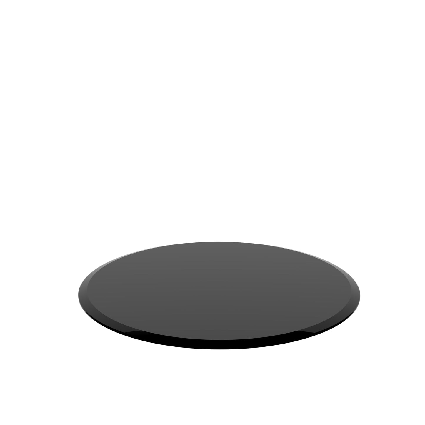 ALYIAMXL Tempered Glass Table Top, 38.6 Inch Round, 2/5 Inch Thick, Beveled Polished Edge, Black (38.6")