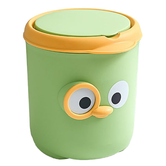 WOHPNLE Small Trash Can with Lid, Cute Cartoon Design Desk Trash Can Portable Mini Trash Can Pp Desktop Trash Can Lightweight Small Garbage Can for Home Bedroom