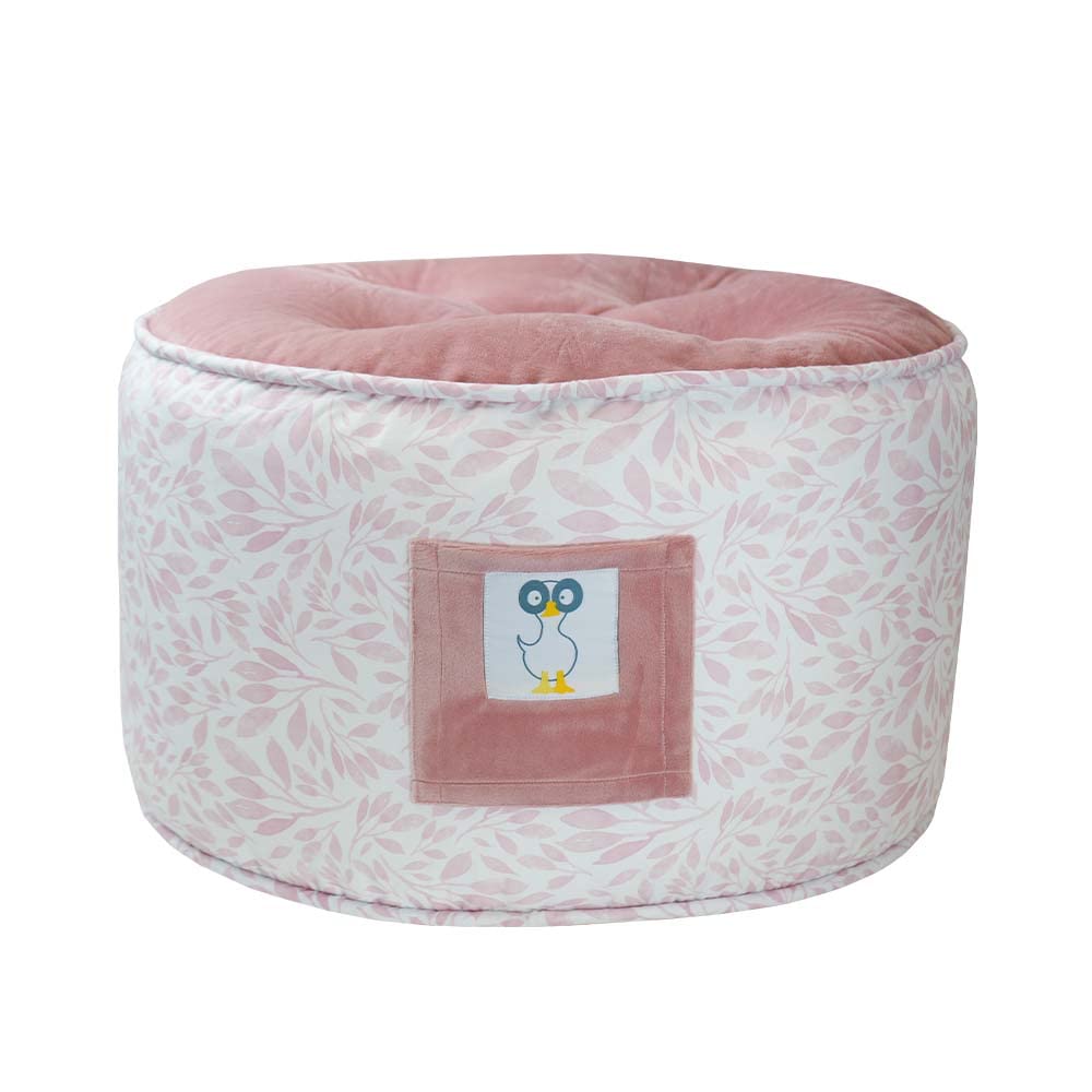 GooseWaddle Soft and Comfortable Kids Ottoman Toddler Pouf Seating for Your Little One's Playroom or Nursery (Poppy Pink)