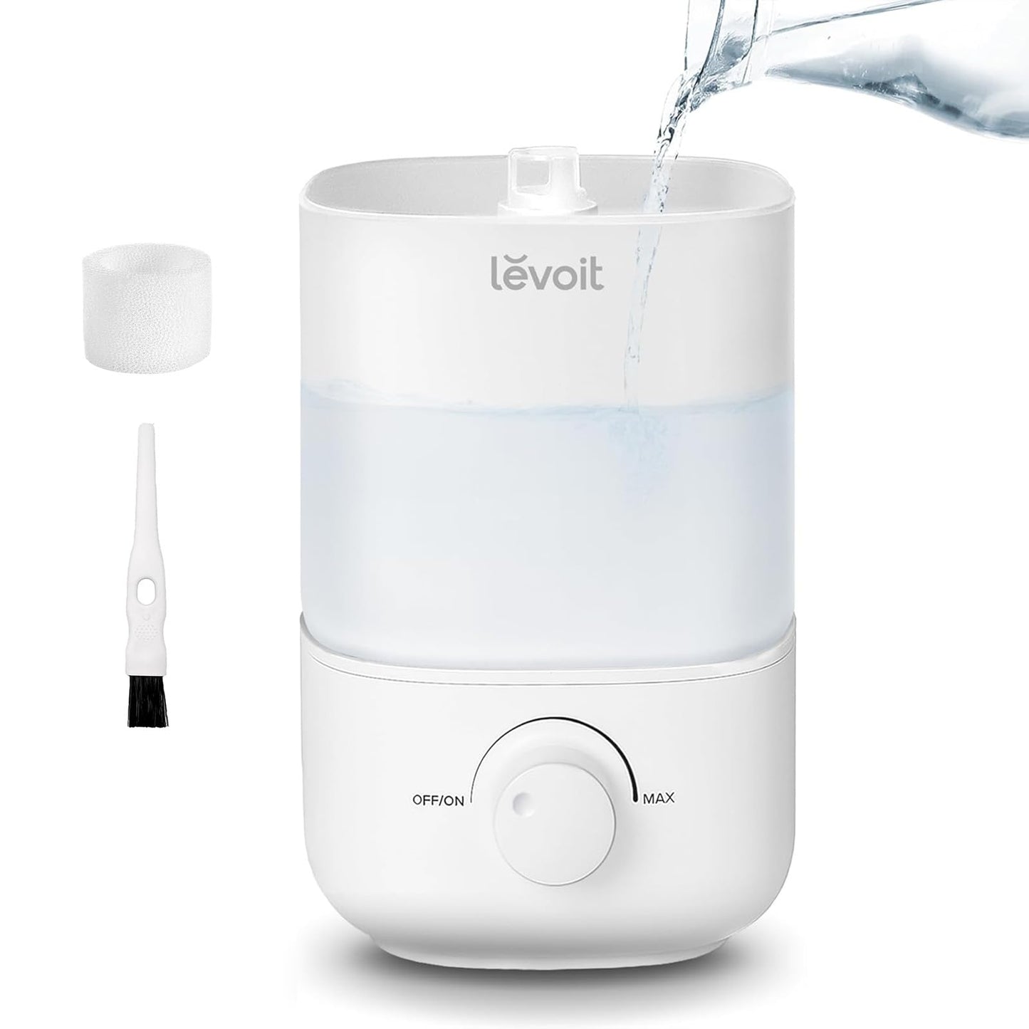 LEVOIT Top Fill Humidifiers for Bedroom, 2.5L Tank for Large Room, Easy to Fill & Clean, 28dB Quiet Cool Mist Air Humidifier for Home Baby Nursery & Plants, Auto Shut-off and BPA-Free for Safety, 25H