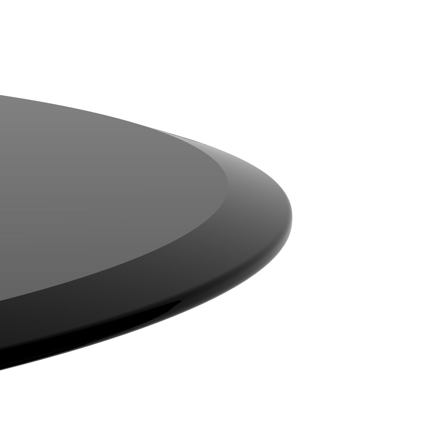 ALYIAMXL Tempered Glass Table Top, 38.6 Inch Round, 2/5 Inch Thick, Beveled Polished Edge, Black (38.6")