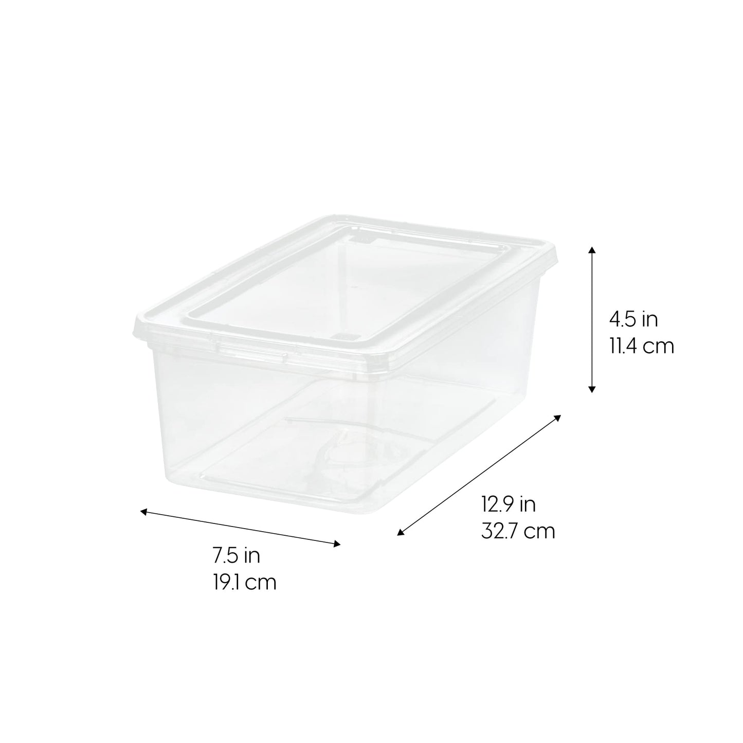 IRIS USA 6 Qt Clear Storage Box, BPA-Free Plastic Stackable Bin with Lid, Containers to Organize Shoes and Closet Shelves, Classroom Organization Teacher Tools, Game Storage, 20 Pack