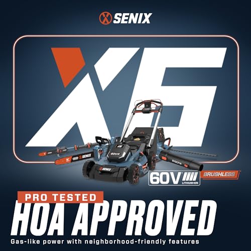 SENIX X6 60 Volt Max* 18-inch Cordless Chainsaw with Brushless Motor and Oregon Bar and Chain for Trees, Limbs, and Firewood, Auto Lubrication, Includes 4Ah Li-Ion Battery and Charger (CSX6-M1)