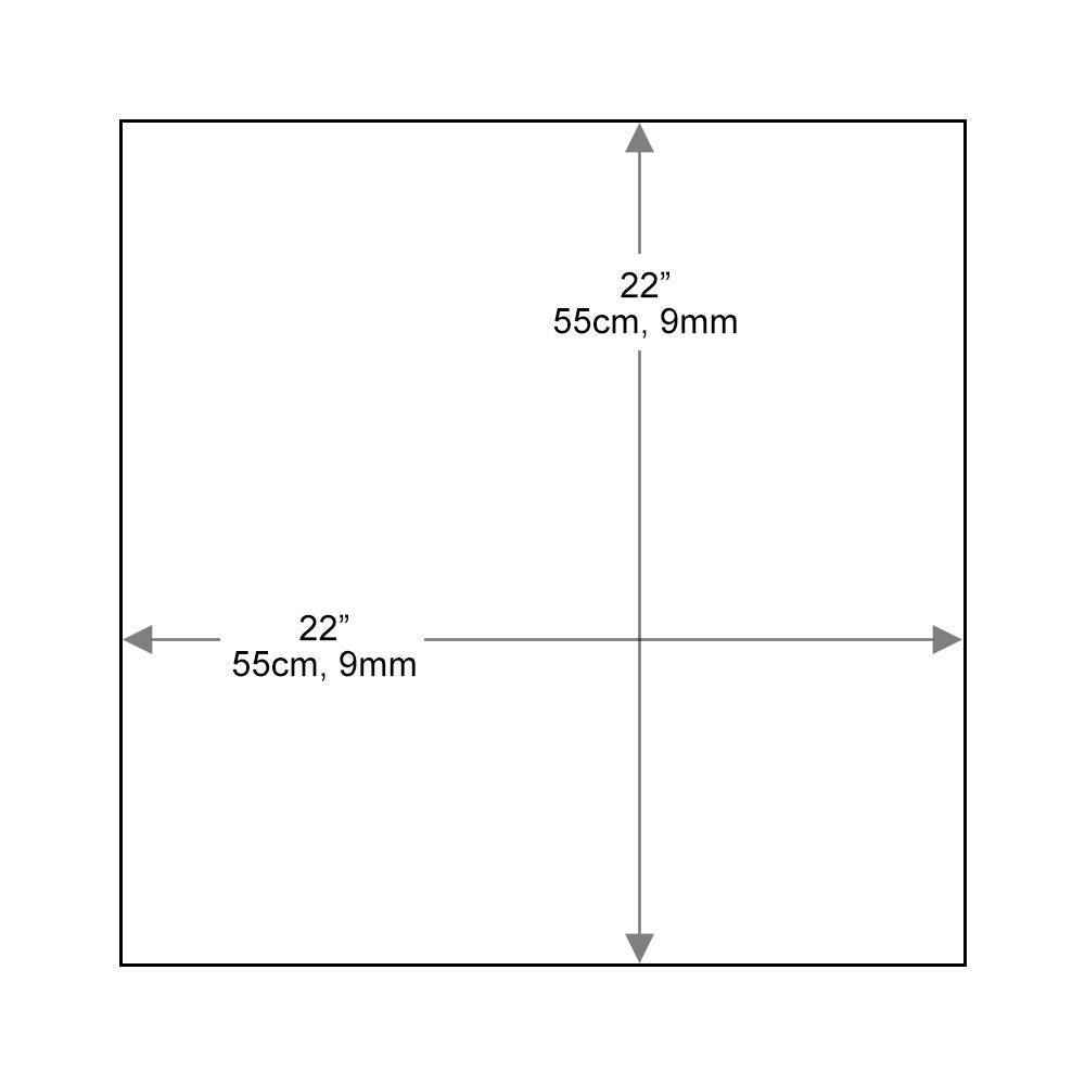 Dulles Glass 22" Square Glass Table Top - Tempered - 1/4" Inch Thick- Flat Polished - Eased Corners