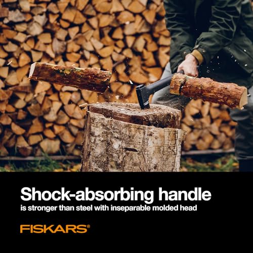 Fiskars X27 Super Splitting Axe - Wood Splitter for Medium to Large Size Logs with 36" Shock-Absorbing Handle - Lawn and Garden - Black