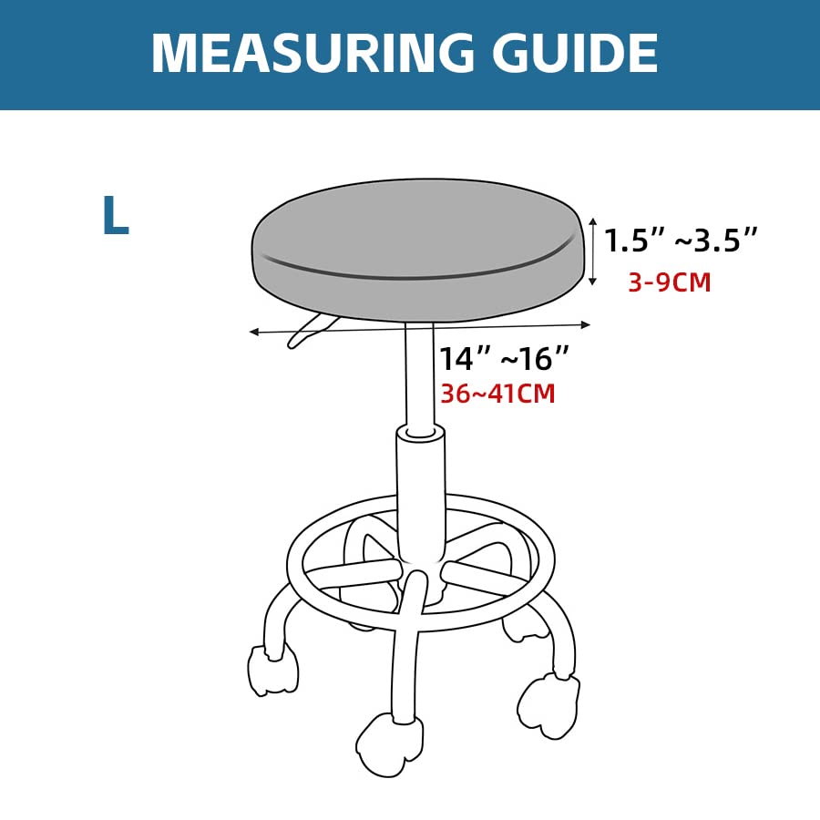 Shukii Stool Covers Round 2 Pack Bar Stool Covers Watedrproof PU Stool Slipcover with Elastic Stool Cushion Round Bar Stool Seat Covers for Bar Round Chair