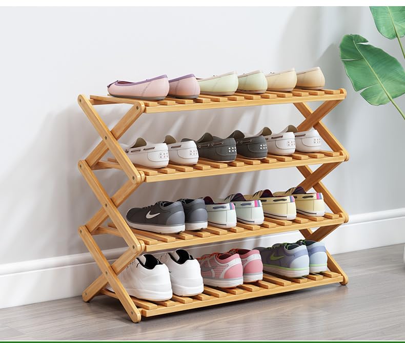 Generic Bamboo Haven: Modern Folding Shoe Rack for Stylish and Sustainable Home Organization, MP3RT8