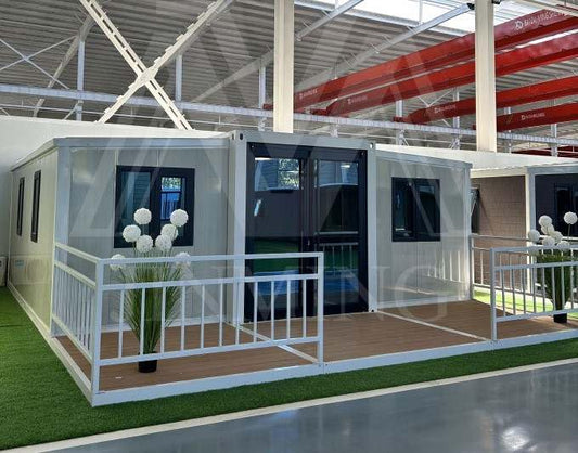 Portable Prefabricated Tiny Home 20ft Mobile Expandable Plastic Prefab House for Hotel, Booth, Office, Guard House, Shop, Villa, Warehouse, Workshop (with Restroom)