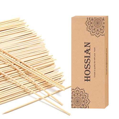 HOSSIAN 100PCS Reed Diffuser Sticks-Natural Rattan Wood Sticks Reed diffusers-Reed Sticks-Replacement for Aroma Fragrance reeds for Essential Oil diffusers Refills (7"*3mm Primary Color)