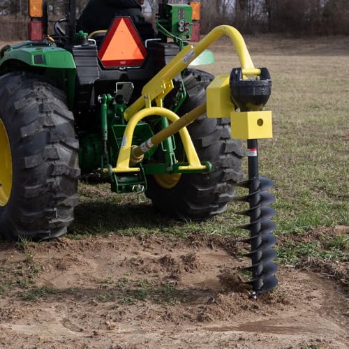 Titan Attachments 60 HP 3 Point Post Hole Digger with 12in Auger Attachment, PTO Powdered Digger, Compact Tractor Attachment for Fence Posts, Deck and Building Frames, Plant Trees and Shrubs