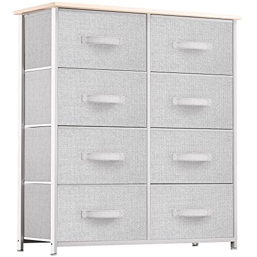 YITAHOME Dresser for Bedroom, Fabric Dresser with 8 Drawers,Tall Dresser,Chest of Drawers for Closet